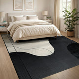 Beige Neutral Abstract Wave Area Rug