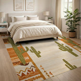 Multi-color and Patterns Southwestern Cactus Desert Area Rug