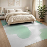 Abstract Mint Green Watercolor Splash Area Rug