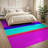 Striped Vibrant Multi-Color Striped Area Rug