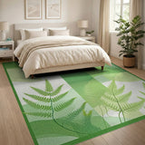 Green Fern Geometric Area Rug
