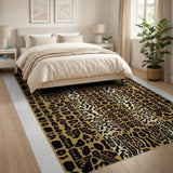 Brown and Tan Boho Chic Leopard Print Brown Tan Area Rug