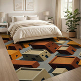 Southwestern Adobe Village Geometric Area Rug
