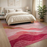 Abstract Pink Sunset Mountain Area Rug