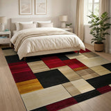 Geometric Modern Multi-color and Patterns Bold Geometric Multi-Color Block Area Rug