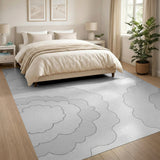 Whimsical Layered Clouds Grey Area Rug
