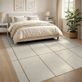 Beige Tile Grid Area Rug