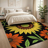Vibrant Sunflower Area Rug in Yellow Orange