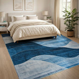 Coastal Blue Wave Area Rug