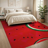 Pixelated Watermelon Slice Area Rug