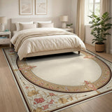 Ornate Persian Floral Border Area Rug