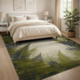 Emerald Fern Distressed Green Area Rug