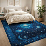 Cosmic Mandala Starry Blue Area Rug