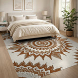 Intricate Terracotta Mandala Area Rug