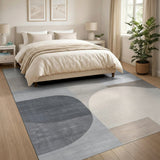 Modern Curved Neutral Area Rug