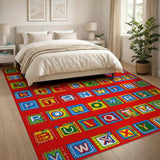 Vibrant ABC Alphabet Block Kids Area Rug