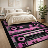 Stacked Pink Cassette Mixtape Area Rug