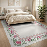 Multi-color and Patterns Elegant Pink Floral Border Area Rug