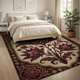 Elegant Red Lotus Persian Area Rug