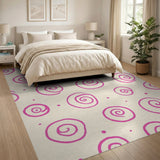 Pink Whimsical Pink Swirl Area Rug