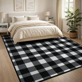 Rustic Farmhouse Black and White Black White Buffalo Check Area Rug
