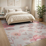 Blush Pink Blush Peony Floral Area Rug