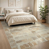 Brown and Tan Brown Tan Abstract Geometric Area Rug