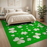 Lucky White Shamrock Green Area Rug
