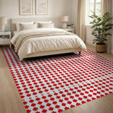 Bold Red Cross Geometric Area Rug