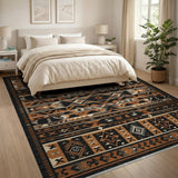 Geometric Southwestern Geometric Brown Tan Area Rug
