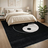 Yin Yang Black White Area Rug