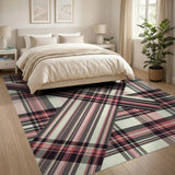 Pink Plaid Geometric Modern Area Rug