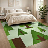Whimsical Cartoon Forest Trees Rug