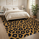 Vibrant Orange Leopard Print Area Rug