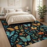 Vibrant Butterfly Floral Multi-Color Area Rug