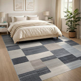 Geometric Modern Modern Geometric Grey Patchwork Area Rug