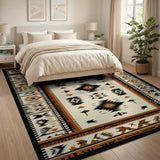 Southwestern Southwestern Geometric Area Rug in Brown Tan