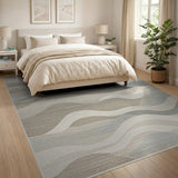 Coastal Wave Beige Area Rug