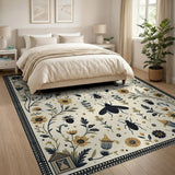 Vintage Bee Floral Cream Area Rug