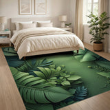 Green Lush Monstera Leaf Green Area Rug