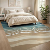 Ocean Waves Crashing Coastal Area Rug
