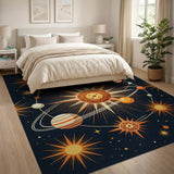 Cosmic Orbit Suns and Planets Area Rug