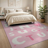 Playful Pink Alphabet Kids Rug