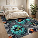 Hatching Baby Dino Eggs Cartoon Area Rug