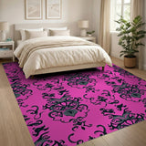 Vibrant Pink Tribal Ornate Area Rug