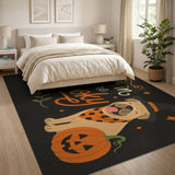 Spooky Pug Halloween Area Rug