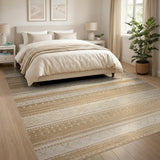 Tan Heritage Tribal Geometric Area Rug