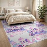Whimsical Pastel Cloud Castles Area Rug