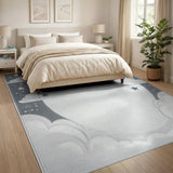 Dreamy Night Sky Moon Stars Kids Rug