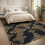 Tribal Gold Cross Pattern Area Rug